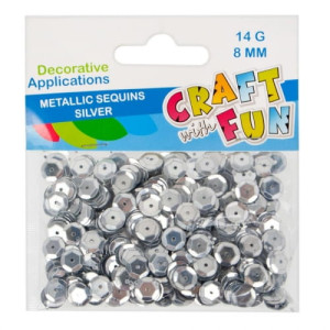 Cekiny metaliczne guziki 8mm srebro - CRAFT WITH FUN