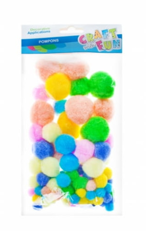 Ozdoba dekoracyjna Pompony pastelowe - CRAFT WITH FUN