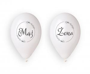 Balony Premium Hel Mąż i Żona (w kółeczku), 13 cali/4 szt. GODAN