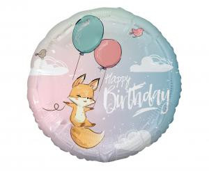 Balon foliowy Lisek (Happy Birthday), 18 cali GODAN
