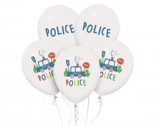 Balony Policja, 12 cali/ 5 szt. GODAN