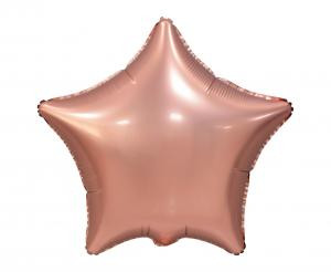 Balon foliowy "Gwiazda", matowa różowo-złota, 19" GODAN