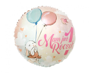 Balon Foliowy 36cm Mam już roczek róż GODAN