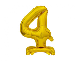 Balon Foliowy Cyfra 4 38cm złota GODAN
