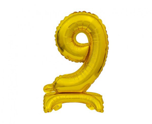 Balon Foliowy Cyfra 9 38cm złota GODAN
