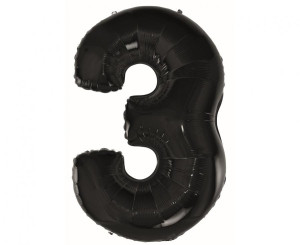 Balon Foliowy Cyfra 3 92cm czarna GODAN