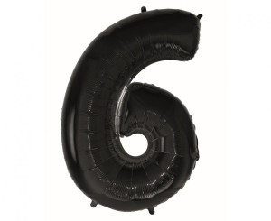 Balon Foliowy Cyfra 6 92cm czarna GODAN