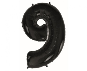 Balon Foliowy Cyfra 9 92cm czarna GODAN