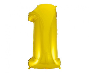 Balon foliowy cyfra 1 złota 92cm GODAN