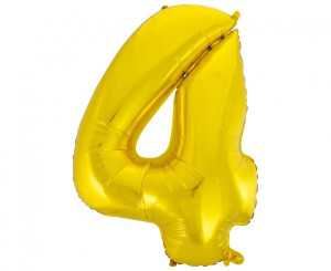 Balon Foliowy Cyfra 4 92cm złota GODAN