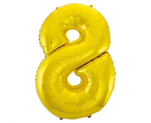 Balon Foliowy Cyfra 8 92cm złoty GODAN