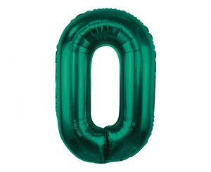 Balon Foliowy cyfra 0 butelkowa zieleń 85cm GODAN