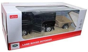 Samochód na sterowanie 1:14 Land Rover Defender z przyczepą i akumulatorem - Rastar