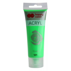 Farba akrylowa Fluo 75ml zielona nr.501 - Happy Color
