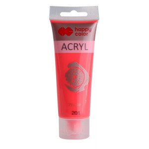 Farba akrylowa fluo 75ml czerwona nr.201 - Happy Color