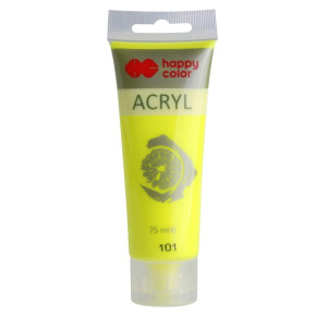 Farba akrylowa Fluo 75ml żółty nr.101 - Happy Color