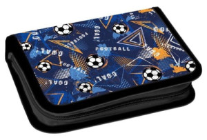 Piórnik 2 klapowy z wyposażeniem Football niebieski - Starpak