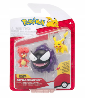 Pokémon zestaw 3 figurek Magby, Gastly, Pikachu