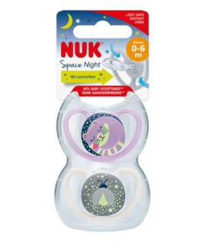 NUK smoczek uspokajający silikonowy 0-6msc 2szt