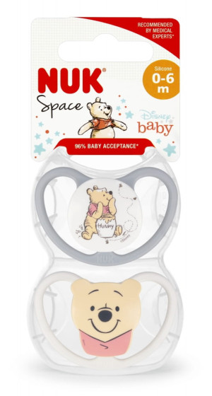 NUK smoczek uspokajający silikonowy 0-6msc SPACE
