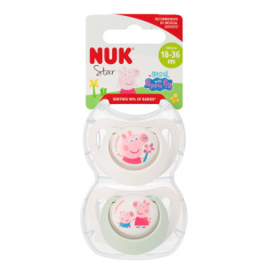 NUK smoczek uspokajający silikonowy 2el 18-36msc Świnka Peppa