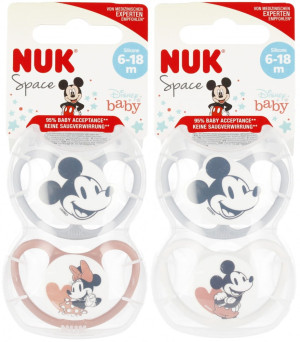 NUK smoczek uspokajający silkonowy 2el 6-18msc Space Miki