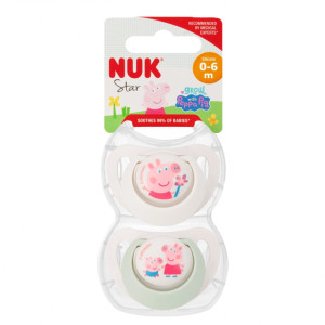 NUK smoczek uspokajający silikonowy 2el 0-6msc Świenka Peppa