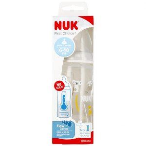NUK butelka 300ml ze smoczkiem 6-18msc popielata