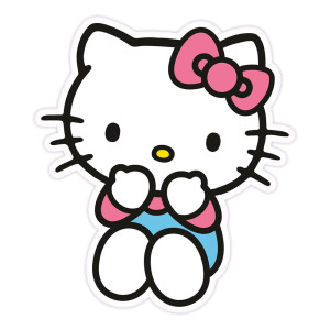 Poduszka Hello Kitty Sanrio w niebieskich spodniach 36cm