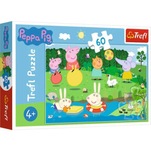 Puzzle 60 el Świnka Peppa Wakacyjna Zabawa 17326 - Trefl