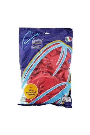 Balony pastelowe Serce bez nadruku czerwone 50 szt