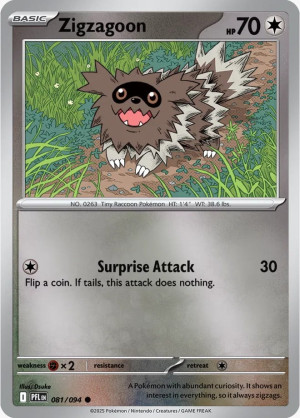 Zigzagoon (PFL 081) Reverse Holo