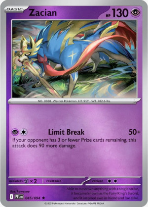 Zacian (PFL 045) Reverse Holo