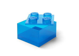 LEGO pojemnik klocek czwórka transparentny niebeski