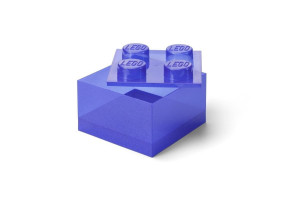 LEGO pojemnik klocek czwórka transparentny fioletowy