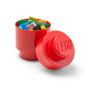 LEGO Pojemnik klocek okrągły jednynka czerwony