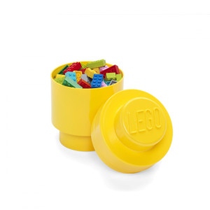 LEGO Pojemnik klocek jedynka okrągły żółty