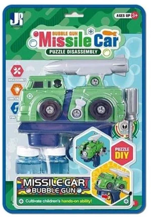 Pistolet na bańki rozkręcany Pojazd Wojskowy św/dź - Sabi Toys