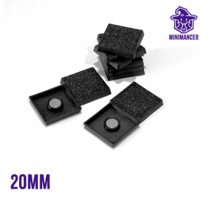 Podstawki kwadratowe z magnesem 20 mm 20 szt. - Minimancer