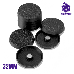 Podstawki okrągłe z magnesem 32 mm 20 szt. - Minimancer