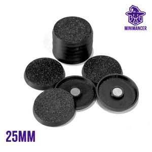 Podstawki okrągłe z magnesem 25 mm 20 szt. - Minimancer