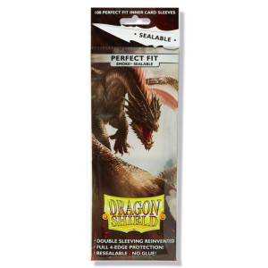 Dragon Shield Standard Perfect Fit Sealable Sleeves - Smoke (100 Sleeves)