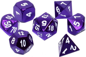 Komplet kości REBEL RPG - metal - metaliczna purpura