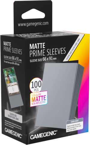 Gamegenic: Matte Prime Sleeves (66x91 mm) - Dark Gray - 100 sztuk