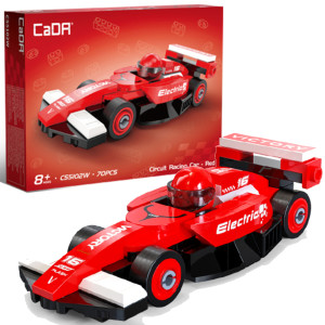 CaDA C55102W Samochód wyścigowy Circuit Racing Car Red 70 elementów