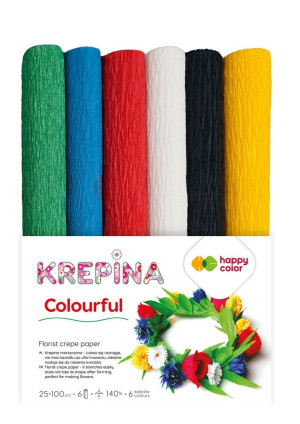 Krepina marszczona 25x100cm Colorful 6 kol. - Happy Color