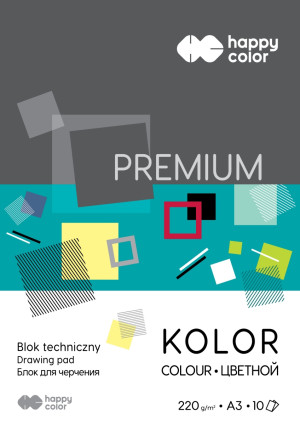 Blok techniczny A3/10k kolorowy Happy Color