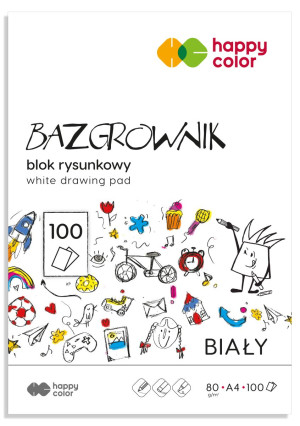 Blok rysunkowy A4/100K biały 80G Happy Color