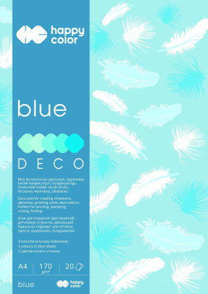 Blok Deco A4/20K niebieski 170g - Happy Color