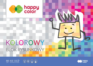 Blok rysunkowy A3/15K kolorowy STD Happy Color